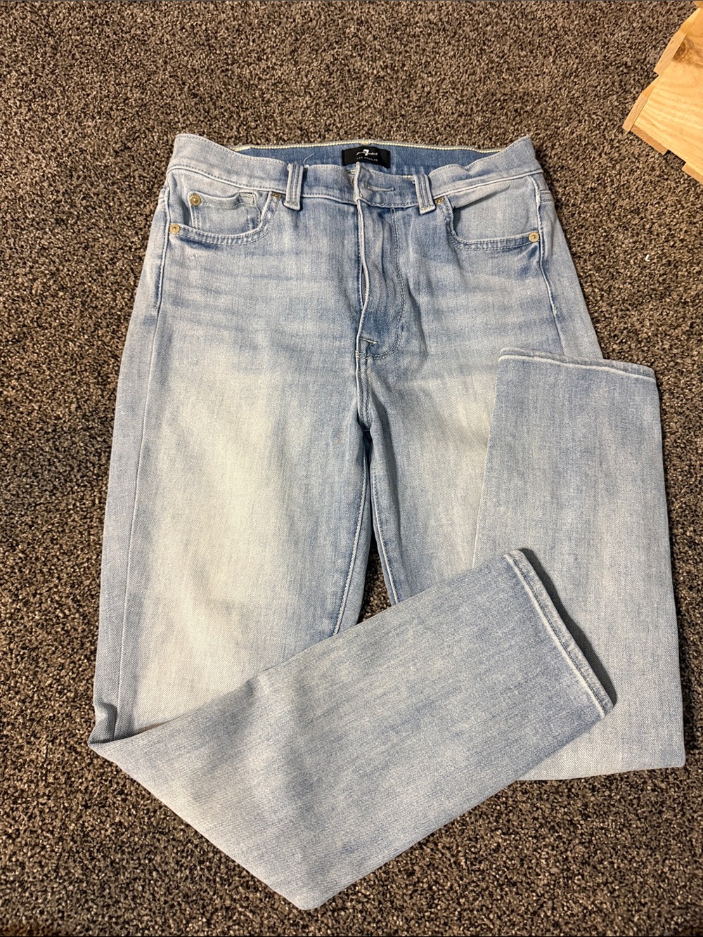 7 For All Mankind Light Blue Women's Straight-Leg Jeans